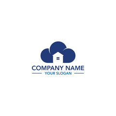 cloud and house simple logo design