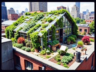 Urban rooftop greenhouse: an oasis among glass and concrete