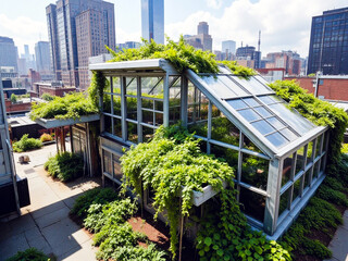 Urban rooftop greenhouse: an oasis among glass and concrete