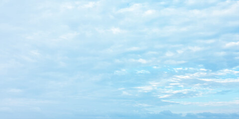 Fototapeta premium White cloud blue, beautiful nature, bright light, sunny, fresh weather, soft clouds effect on the background, Southern California air panorama 
