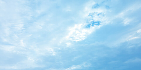 White cloud blue, beautiful nature, bright light, sunny, fresh weather, soft clouds effect on the background, Southern California air panorama 