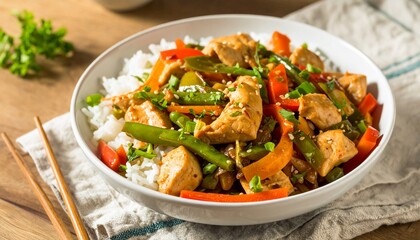 Homemade Kung Pao Chicken Stir Fry Food 