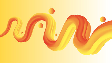 "Vibrant 3D Fluid Shape in Yellow and Orange Gradient"