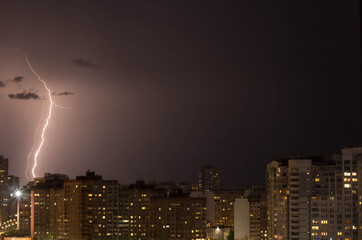lightning over the city
