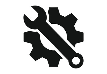 Wrench and gear icon repair service maintenance symbol