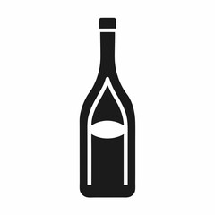 Wine bottle silhouette isolated on white background