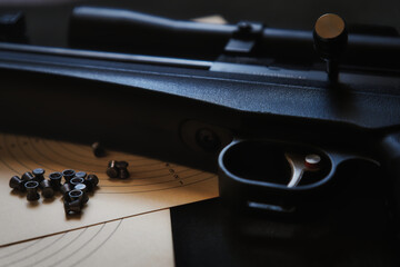 Pistol trigger target close-up sport sports shooter marksman hobby defense firearm rifle ammunition...