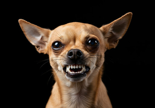 Aggressive Chihuahua Dog Portrait