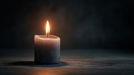Vela encendida sobre fondo negro