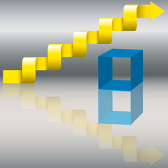 Treppe blau