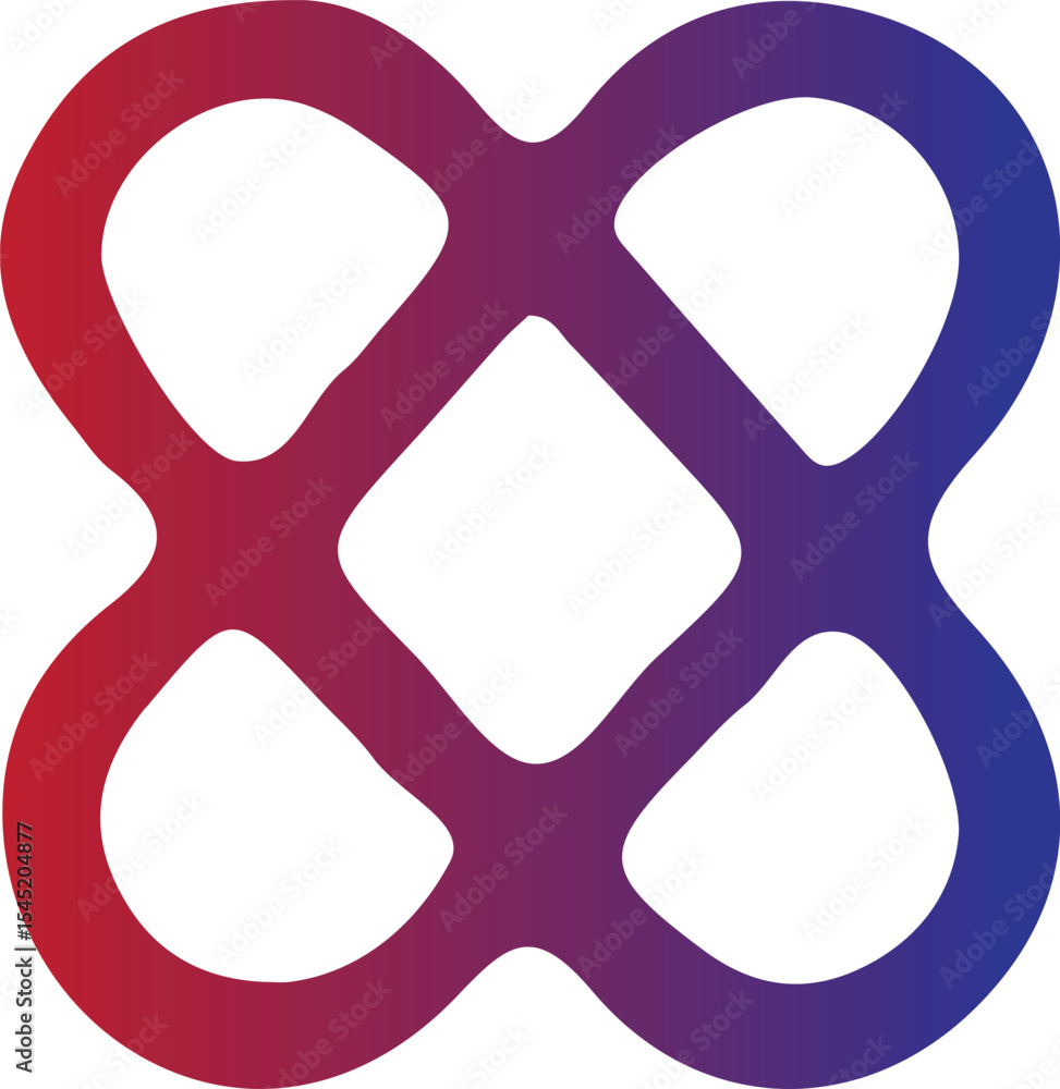 Aufkleber abstract gradient design featuring interlocking loops forming a symmetrical geometric pattern on whi