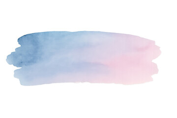 Watercolor gradient blending soft blue and pink hues, creating delicate translucent brushwork against transparent background for refined graphic design