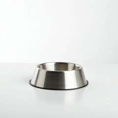 Metal Dog Pet Bowl on White Background