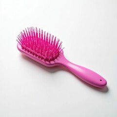 Purple Pink Hairbrush Isolated on White Background