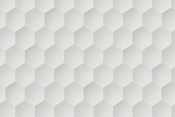 Naklejka premium White Background with Embossed Hexagon Patterns