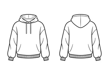 Unisex hoodie template front and back view