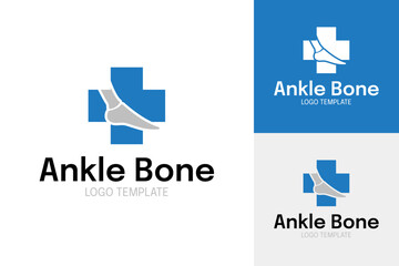 Ankle bone for foot care medical logo design template vector illustration