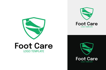 Ankle bone with shield  logo design template vector illustration