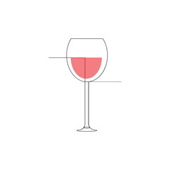 Vector continuous one line drawing of cheer's wine glass hand drawn art illustration concept of celebrate
