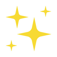 Obraz premium 4 Stars Twinkle Set – Yellow Rounded Sparkles