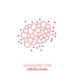 Granuloma icon. Editable vector illustration of clustered immune cell inflammation.