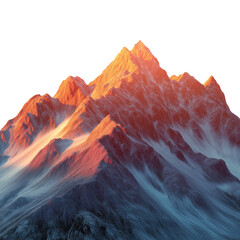 Glow Across Cold Mountain Ridge on white background,png