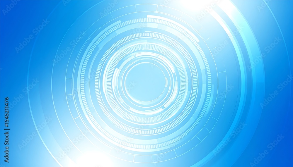 Poster abstract blue circles with tech background.
