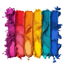 Rainbow Powder Pigment Swatches on white background,png