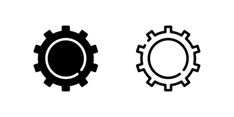 Industrial gear settings cog wheel icon for machinery, mechanics, and process control. Ideal for technology and engineering themes.