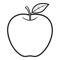 “Minimal Apple Line Art  Modern Vector Fruit Illustration on White Background”