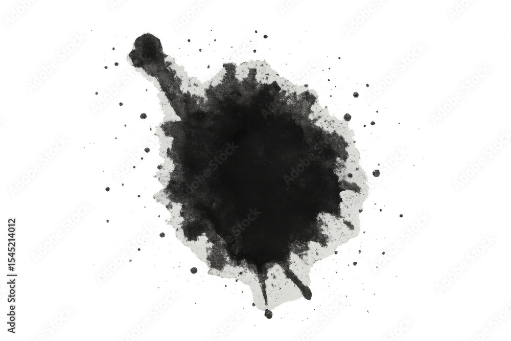 Poster ink blotting and spreading across transparent surface, creating dynamic artistic pattern with fluid,