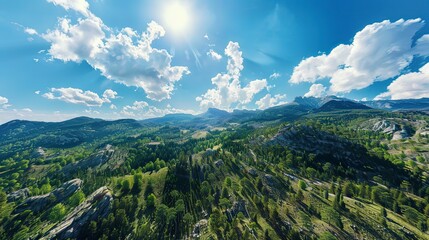 Obraz premium panoramic view of the mountain, aerial view of the mountain