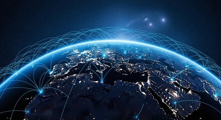 Global Network Connections at Night