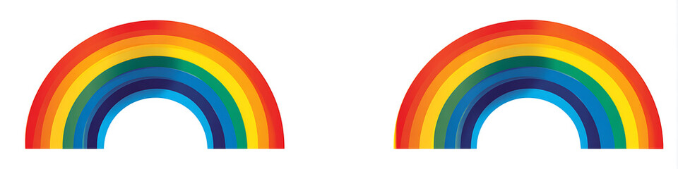 Obraz premium Two Simple Rainbows Vector Graphic White Background 1
