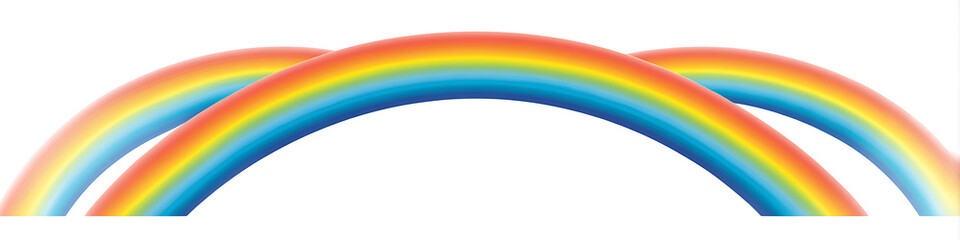 Two Simple Rainbows Vector Graphic White Background