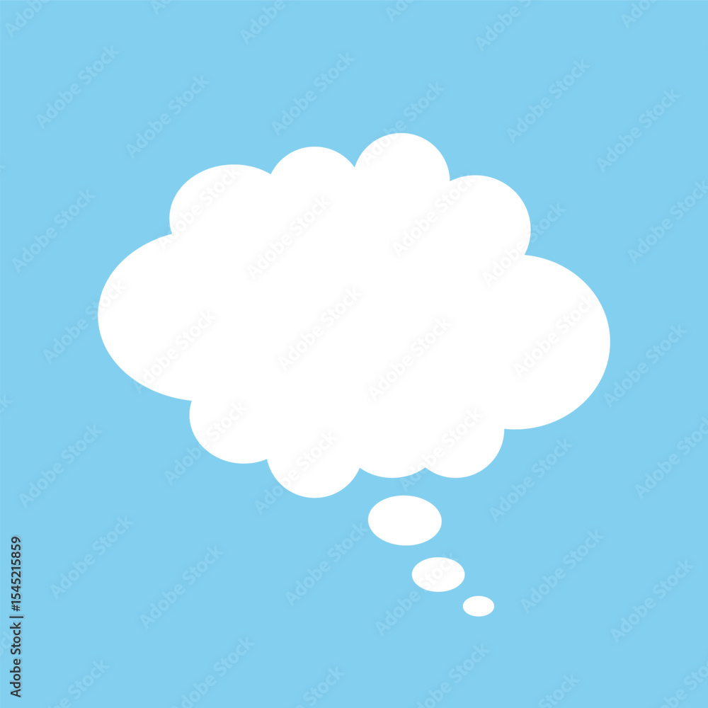 Poster dialog cloud. a speech bubble on a blue background. a chat window for comments and comics. a white c