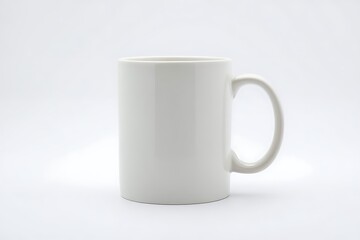 Fototapeta premium Blank white ceramic mug on white background