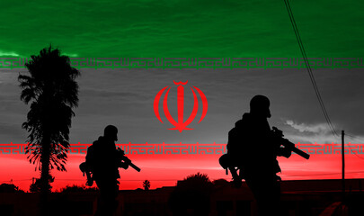 Conceptual image of war between Israel and Iran