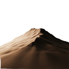 Sunlit Sand Dune Peak in Dark Desert Landscape on white background,png