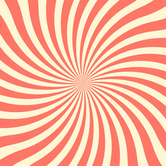 A template for cartoon comics. Coral curved rays for comics on a light background. Pop art style template for superhero text in comics, speech bubble, message. Vector EPS 10.