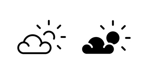 Sunny Icon Set ideal for weather or cheerful themed illustrations.