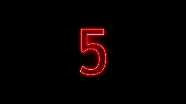 numbers from 0 to 10 countdown in blue circle on neon line and black background. animation on black background. loading orange color animation 4k.