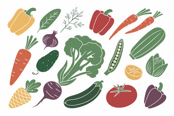 set of vegetables