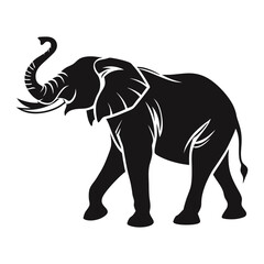 Elephant Silhouette Vector – Wildlife Animal Art Illustration