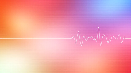 Abstract heartbeat pulse line on soft gradient background