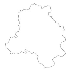 Delhi (NCT) India capital territory map with districts. Detailed black and white vector line art outline. SVG, EPS, PDF for graphic design, news, cartography, and urban planning