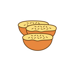Indonesian Traditional Cake Pukis Icon – Minimal Line Art of Half-Moon Shaped Snack, Popular Street Food Perfect for Culinary Illustration, Logo, Menu, or Sticker Design