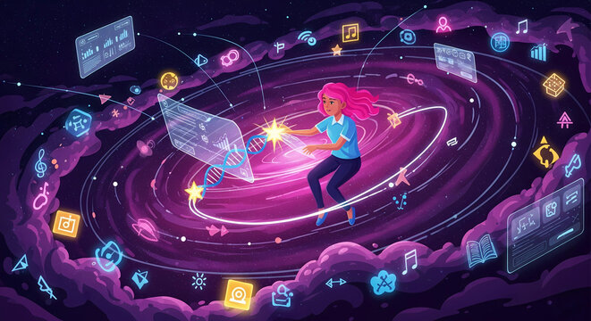 Future of Personalized Education: Adaptive Learning Path in a Cosmic Knowledge Nebula