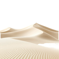 Beige Sand Dune with Gentle Slope and Smooth on white background,png