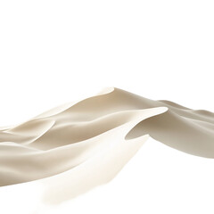 Beige Sand Dune with Gentle Slope and Smooth on white background,png